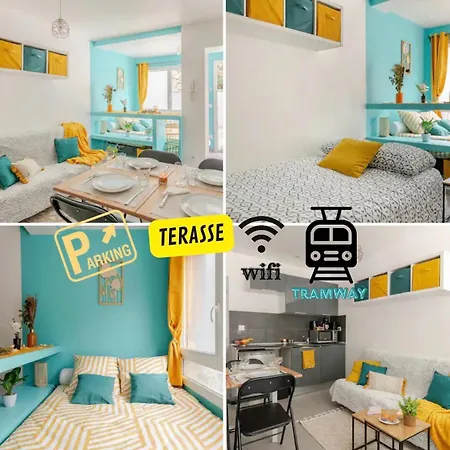 Le Petit Cocoon - Calme - Parking -tram - Terrasse - Lyon - Ol - Eurexpo Apartment